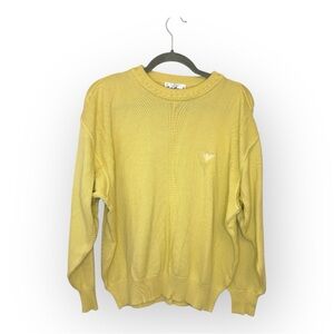 Vintage Carlo Colucci Yellow Knit Sweater German Designer 80s Style Large